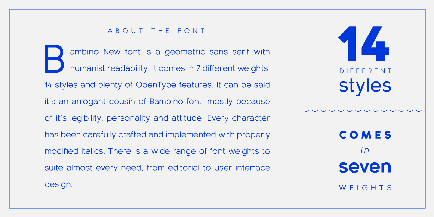 Bambino New SemiBold Font preview