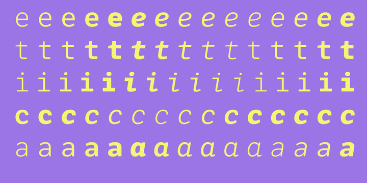 LFT Etica Mono SemiBold Italic Font preview