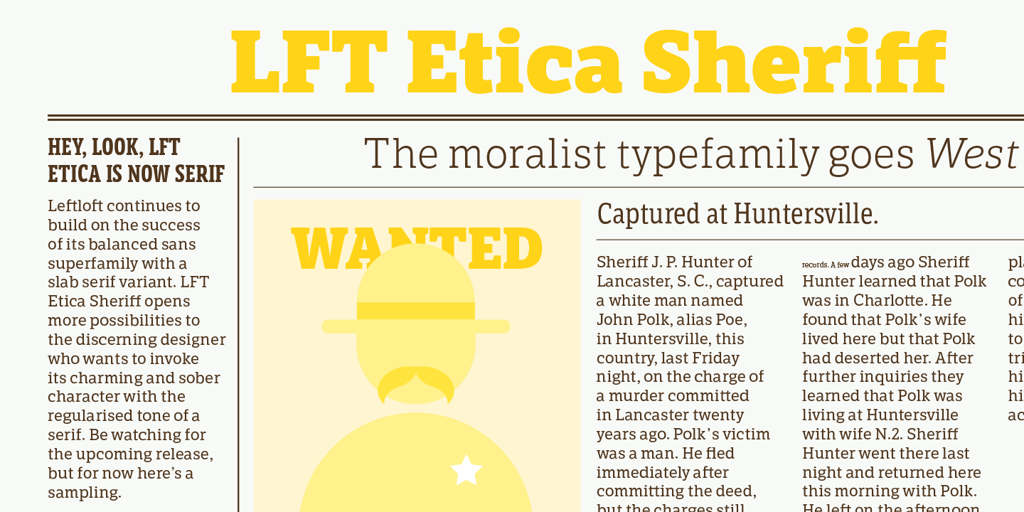 LFT Etica Sheriff Regular Font preview