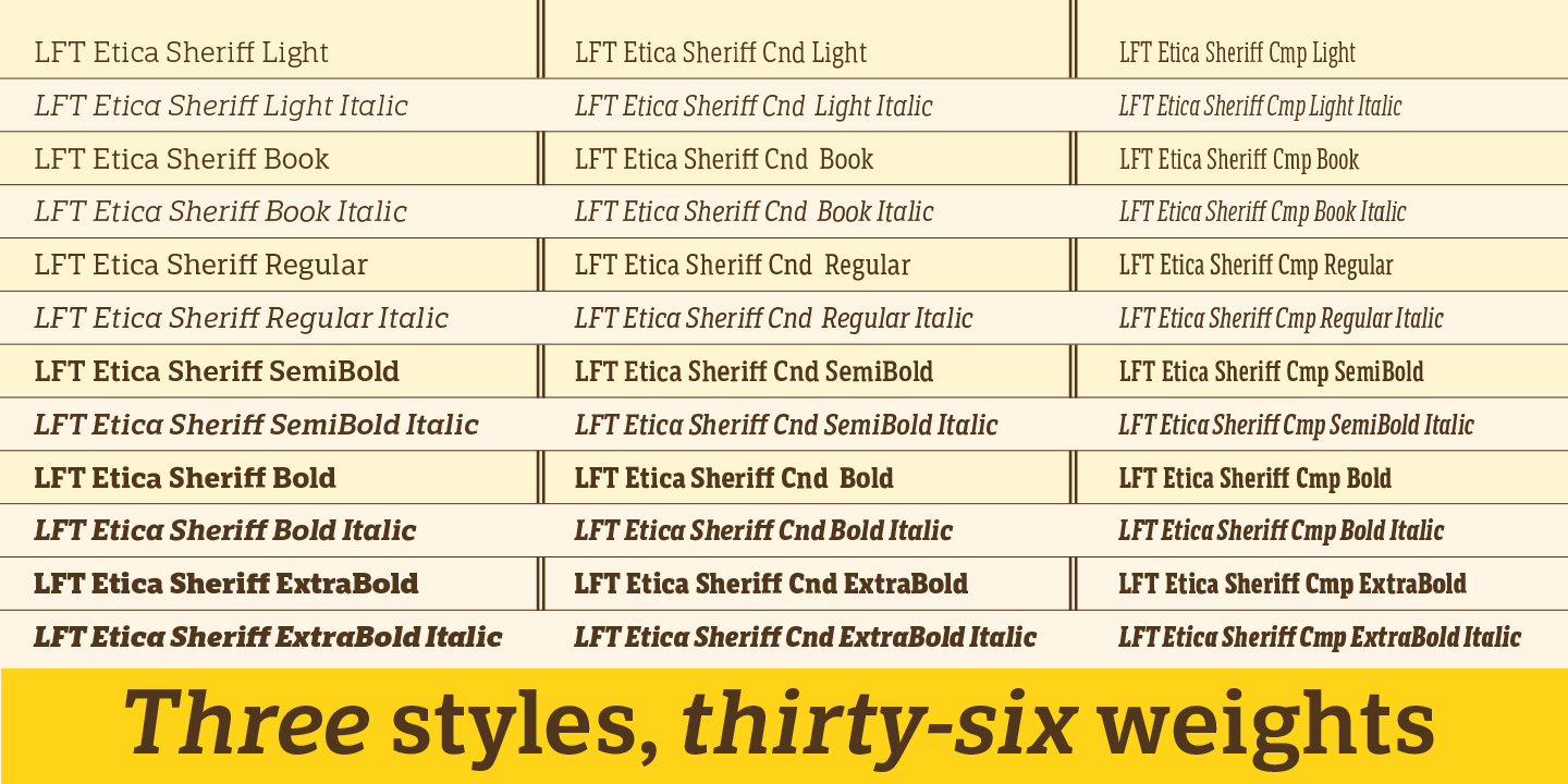 LFT Etica Sheriff Italic Font preview