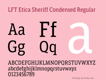 LFT Etica Sheriff Condensed Font preview