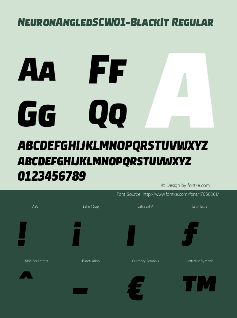 Neuron Angled SC Font preview