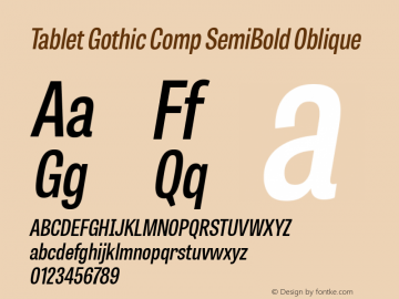 Tablet Gothic Comp Font preview
