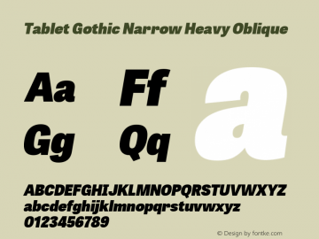 Tablet Gothic Narrow Font preview