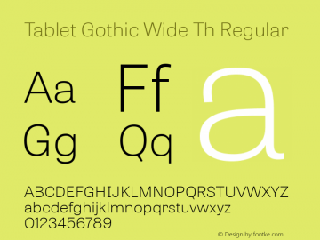 Tablet Gothic Wide Font preview