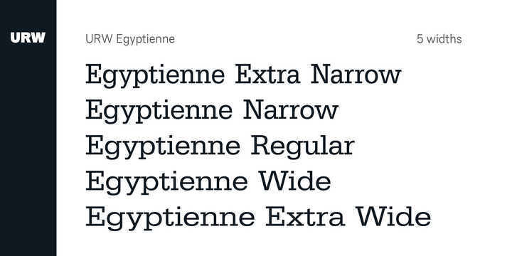 Egyptienne URW Narrow Bold Oblique Font preview