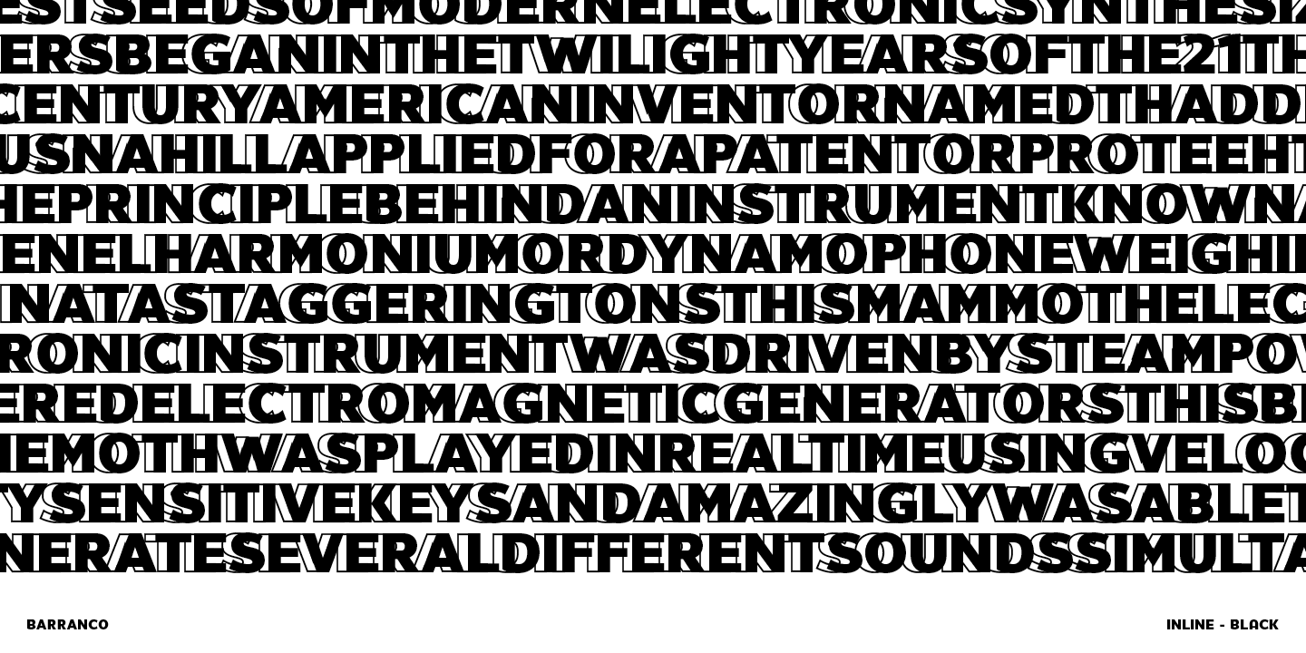 Barranco Shadow Thin Font preview