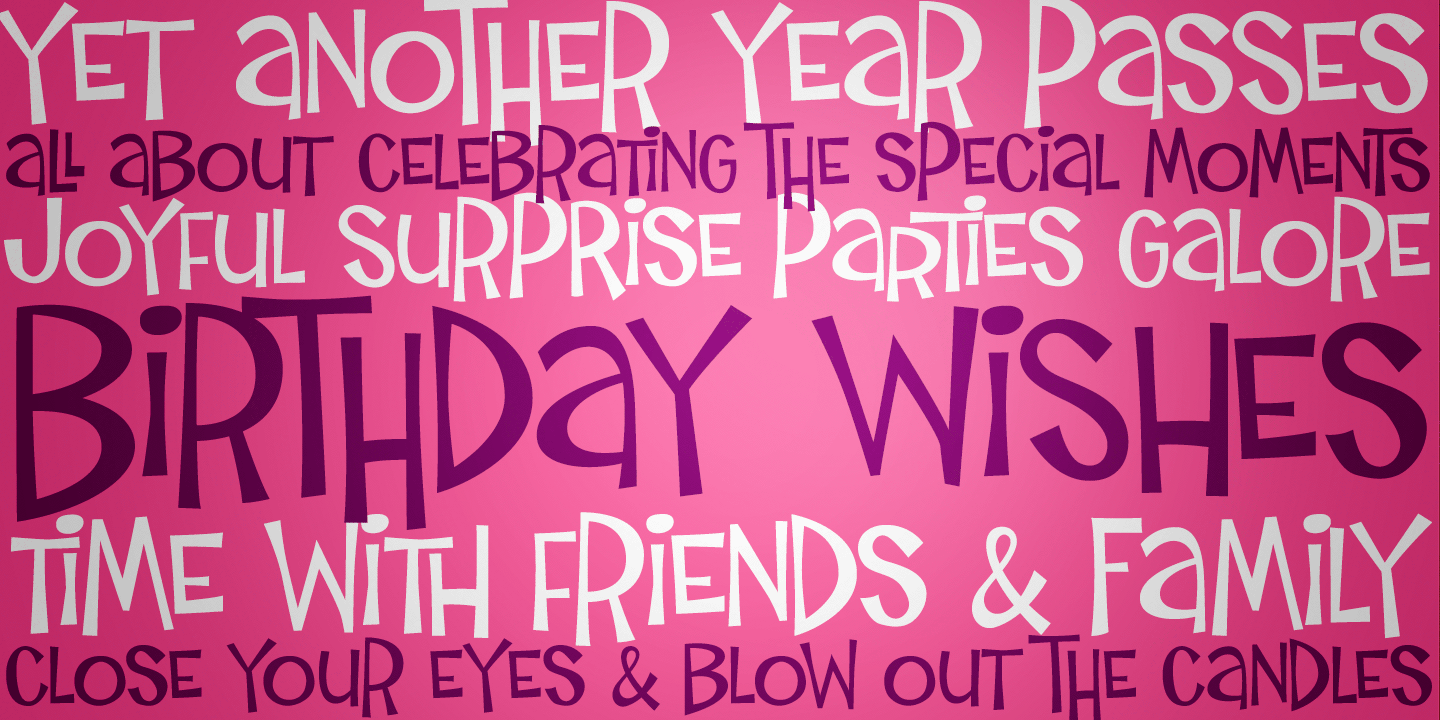 Birthday Wish PB Font preview