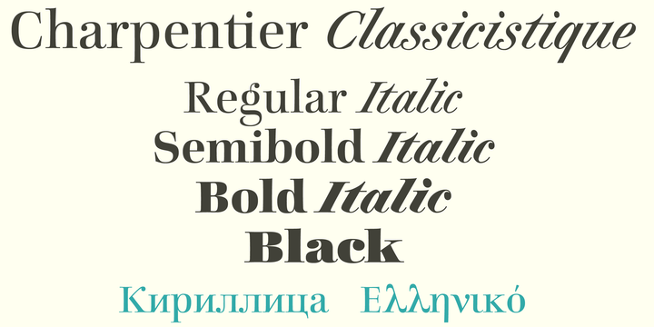 Charpentier Classicistique Pro Regular Font preview