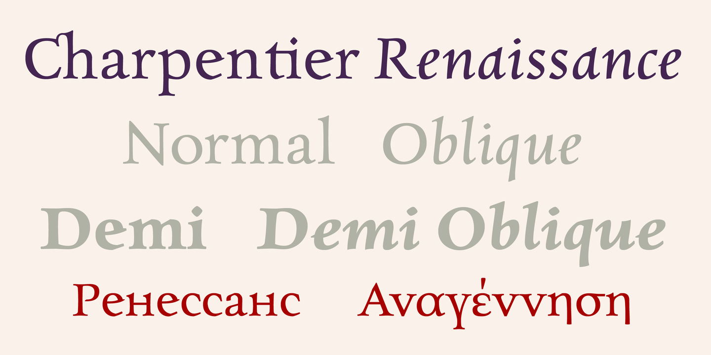 Charpentier Renaissance Pro Demi Oblique Font preview