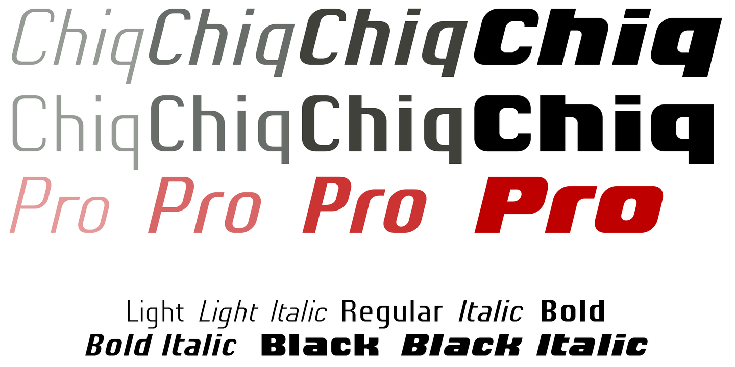 Chiq Pro Bold Italic Font preview