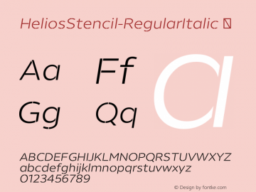 Helios Stencil Font preview