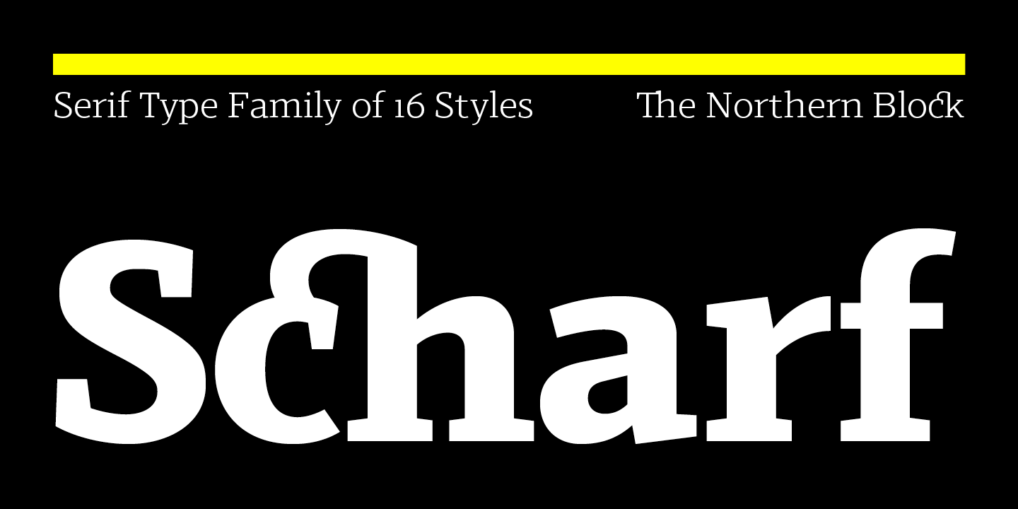 Scharf Black Italic Font preview