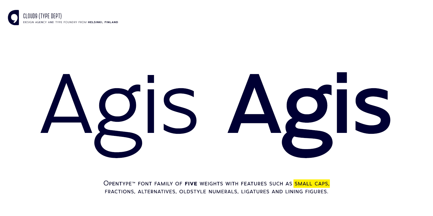 Agis Medium Font preview