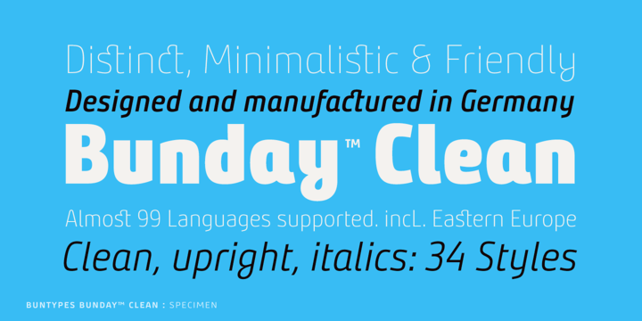 Bunday Clean Font preview