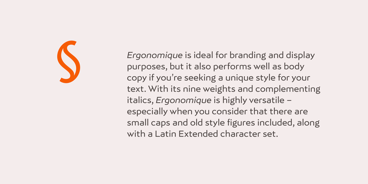 Ergonomique Semi bold Italic Font preview