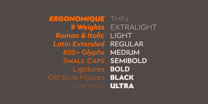 Ergonomique Extra Light Font preview
