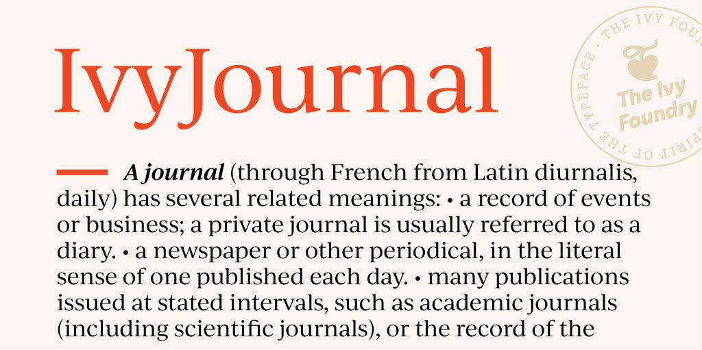 Ivy Journal Font preview