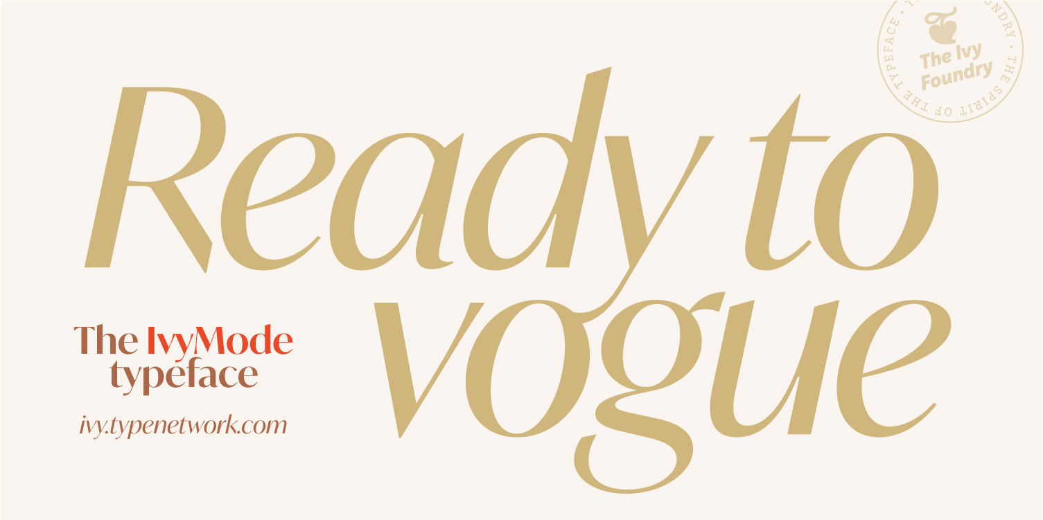 Ivy Mode Light Italic Font preview