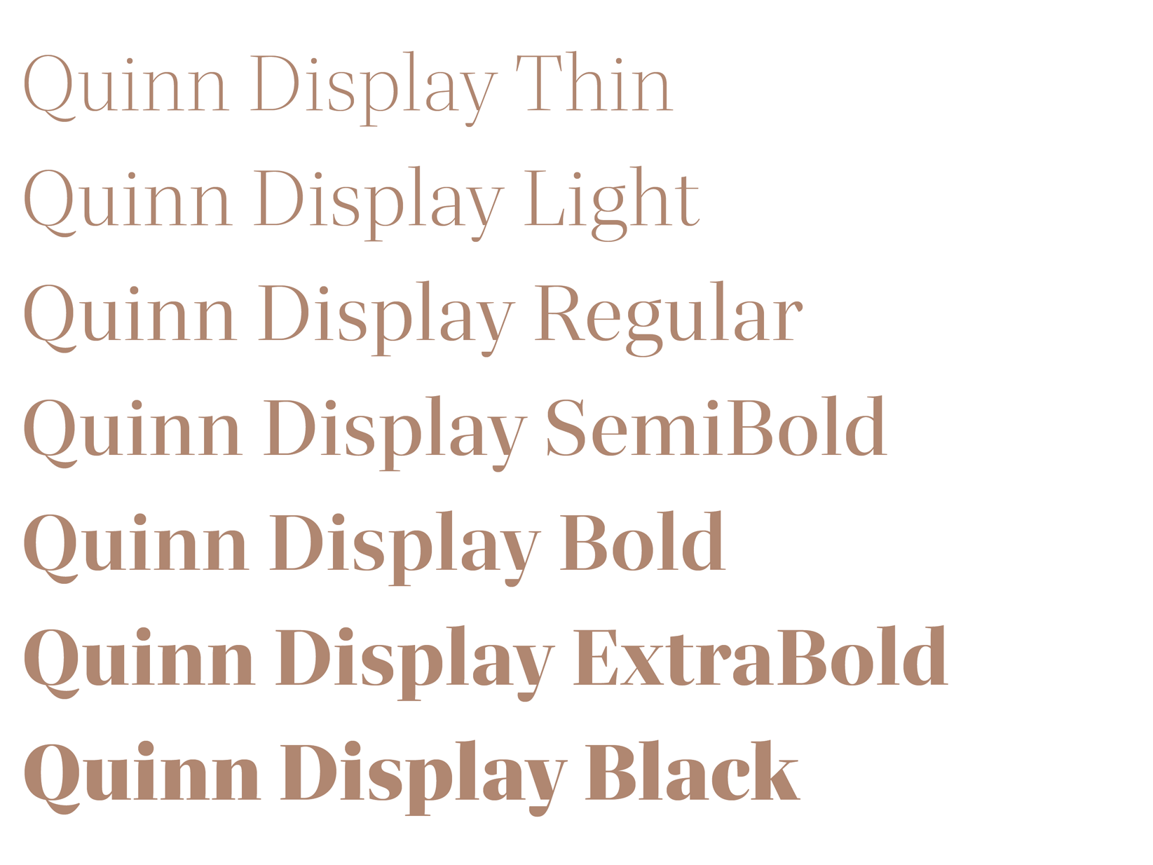 Quinn Display Font preview