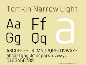 Tomkin Narrow Font preview
