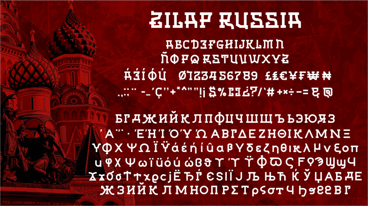 Zilap Russia Font preview