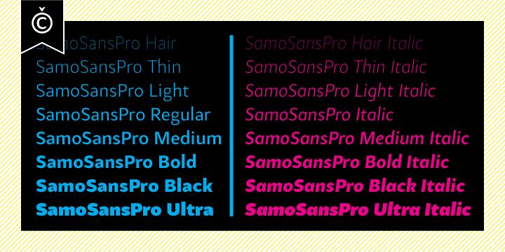 Samo Sans Pro Italic Font preview