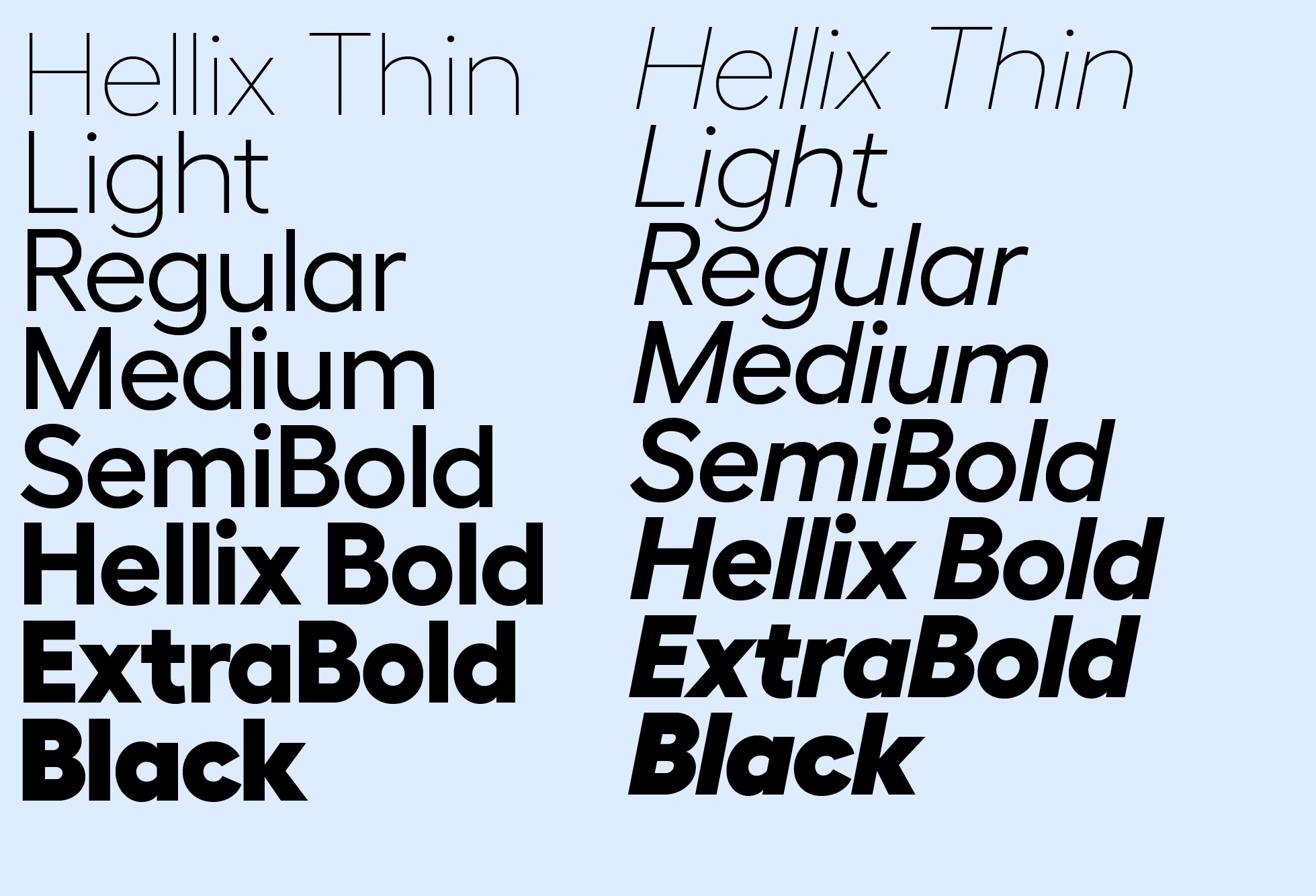 Hellix Font preview