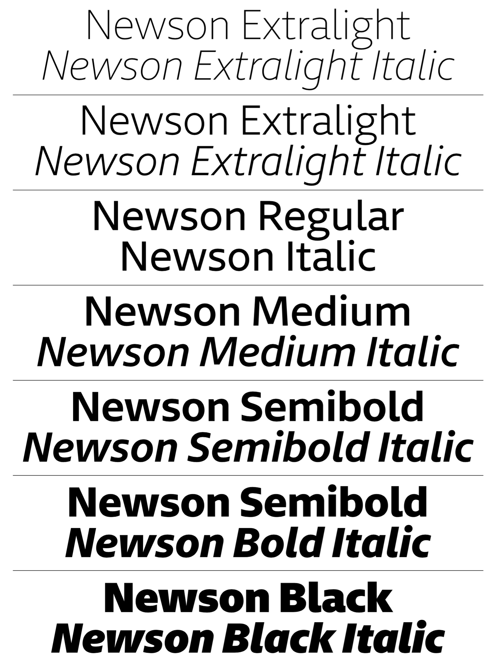 Newson Font preview