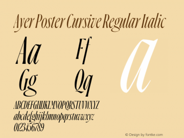 Ayer Poster Cursive Medium Italic Font preview