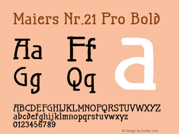 Maiers Nr.21 Pro Font preview