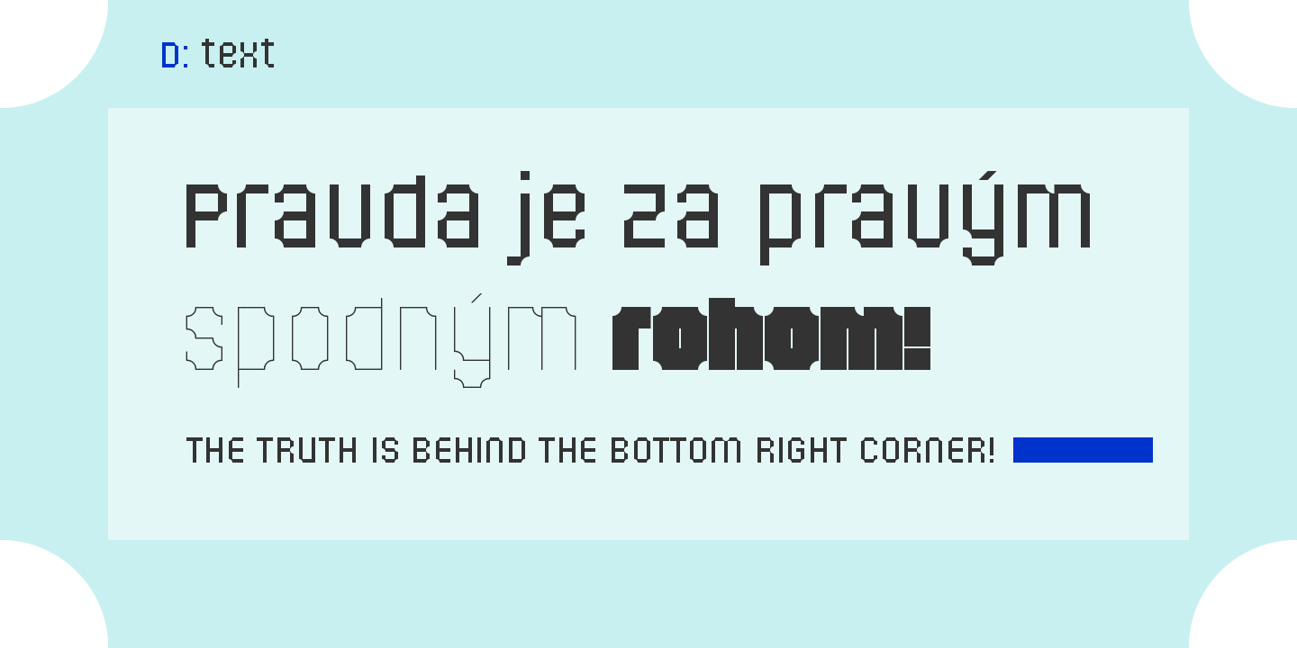 Corner D Regular Font preview