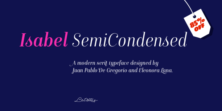 Isabel Semi Cond Regular Font preview
