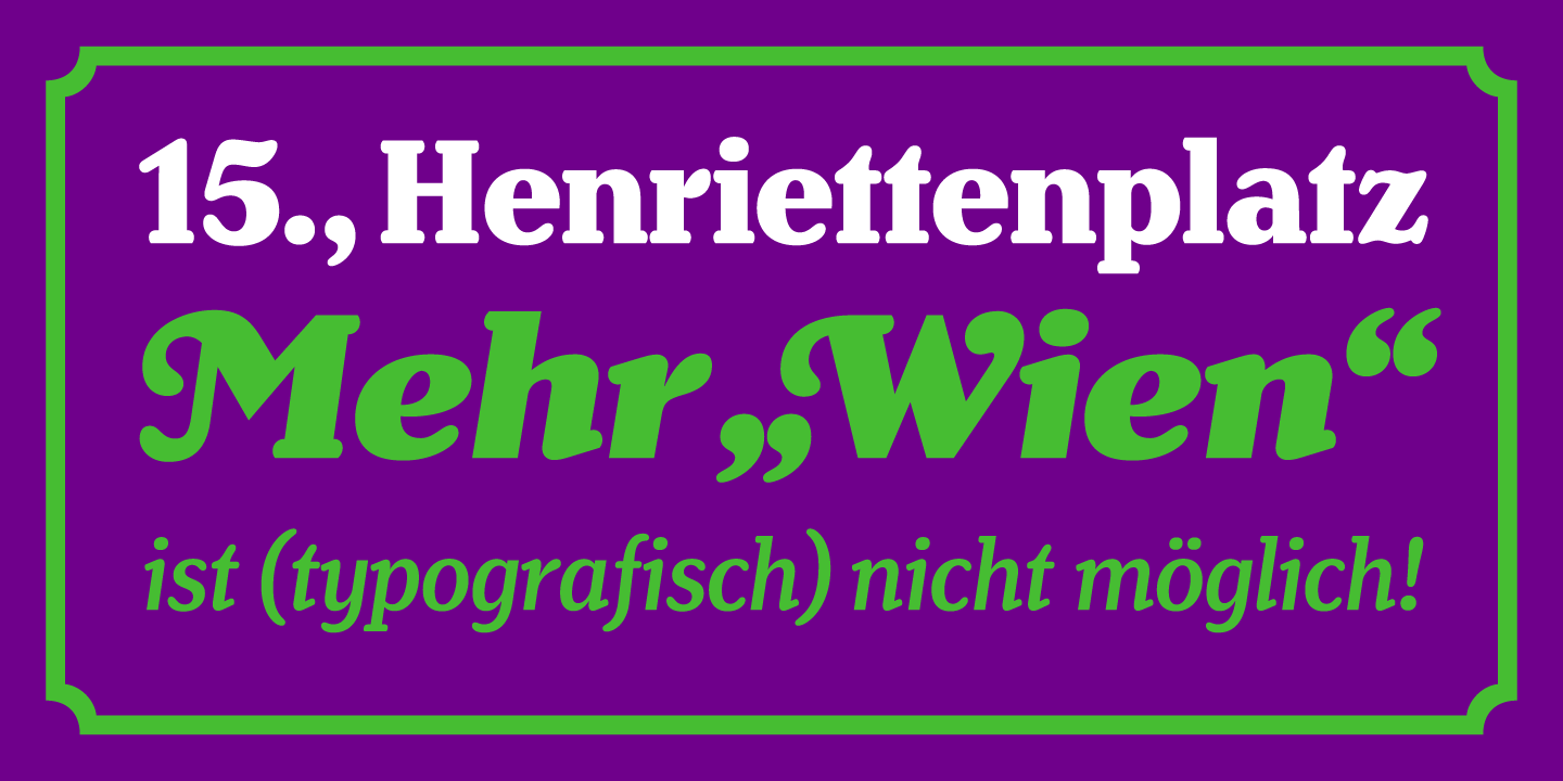 Henriette Compressed Heavy Italic Font preview