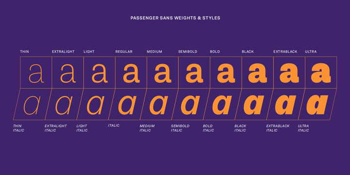 Passenger Sans ExtraBlack Italic Font preview