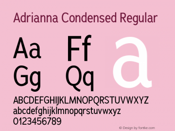 Adrianna Condensed Font preview