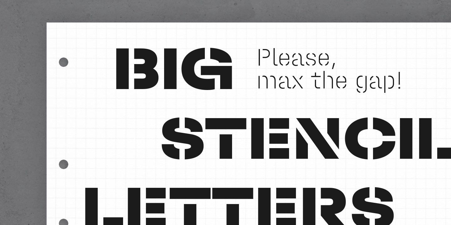 Halvar Stencil Breitschrift ThMinG Font preview