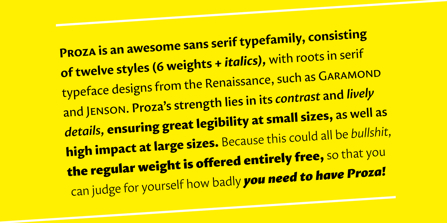 Proza Extra Bold Italic Font preview