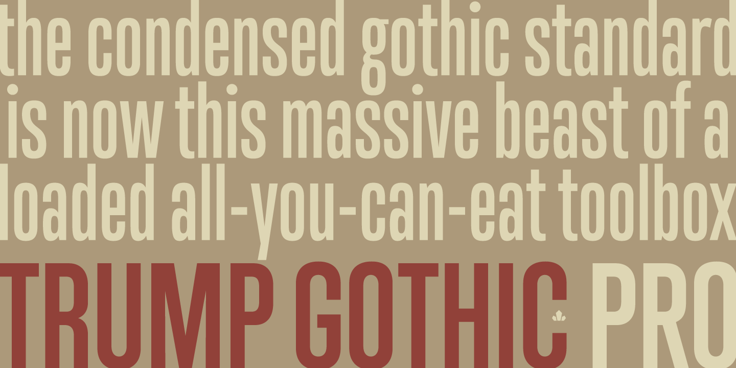 Trump Gothic Pro Medium Italic Font preview