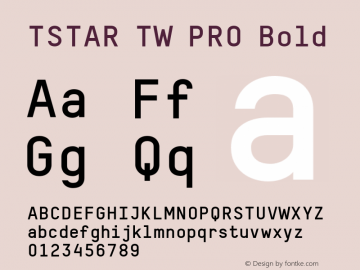 T-Star TW PRO Font preview