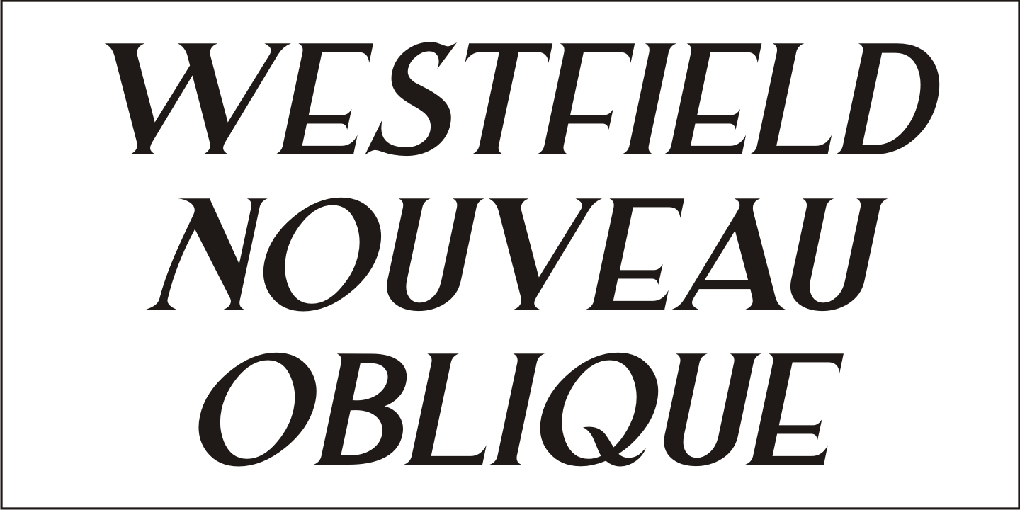 Westfield Nouveau JNL Regular Font preview