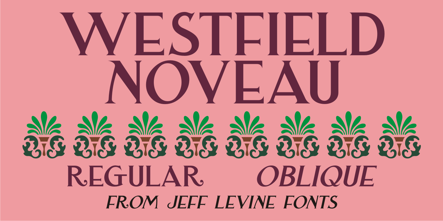 Westfield Nouveau JNL Font preview