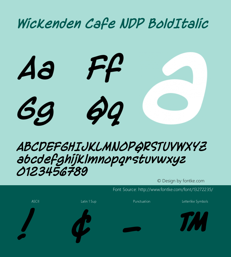 Wickenden Cafe NDP Font preview