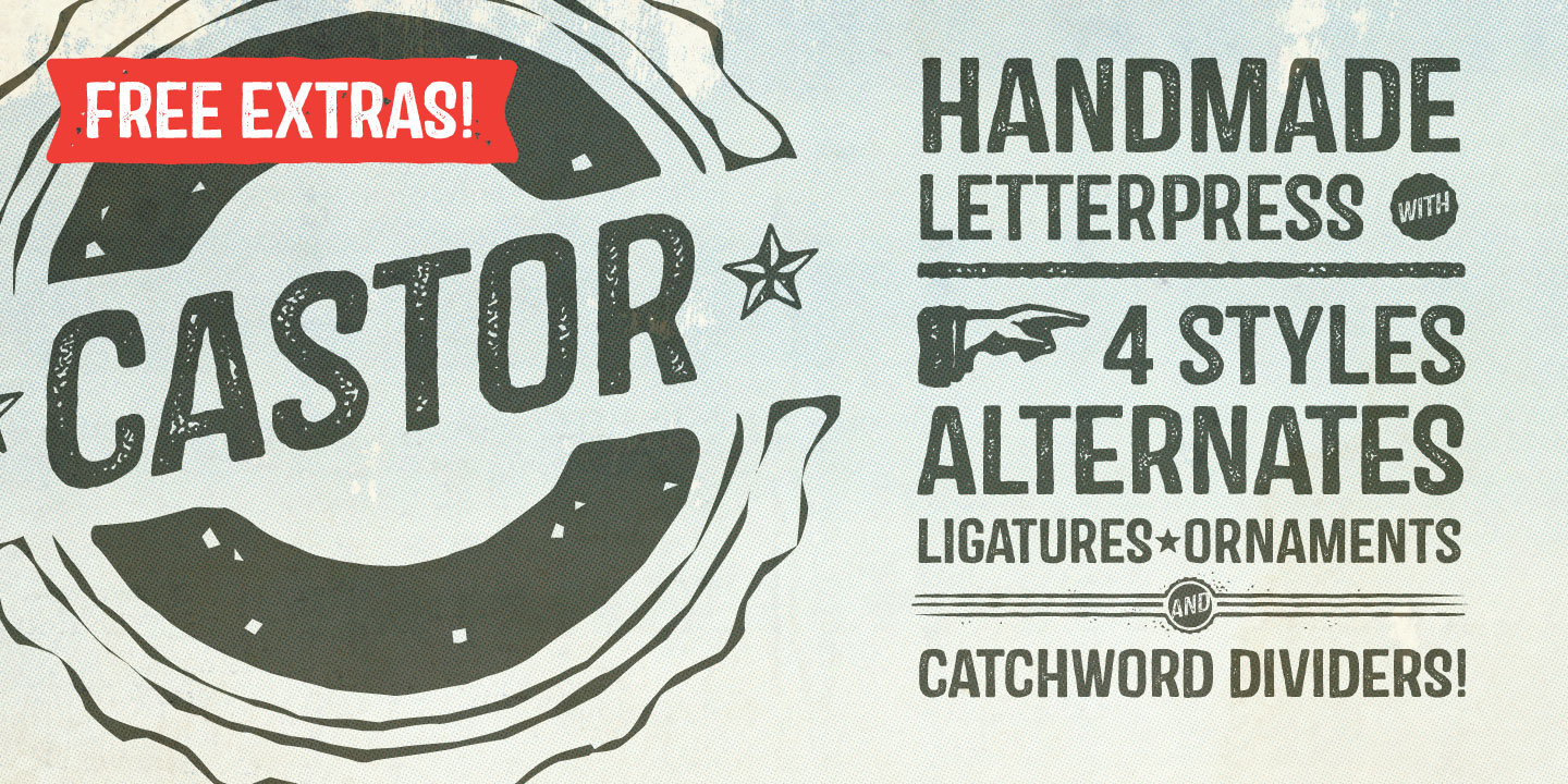 Castor Extras Font preview