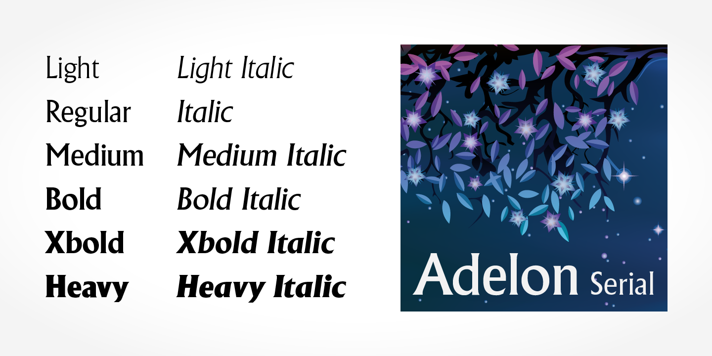 Adelon Serial Light Italic Font preview
