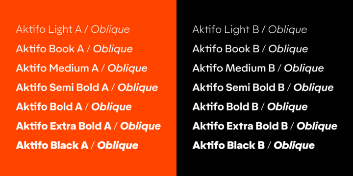Aktifo A Light Font preview