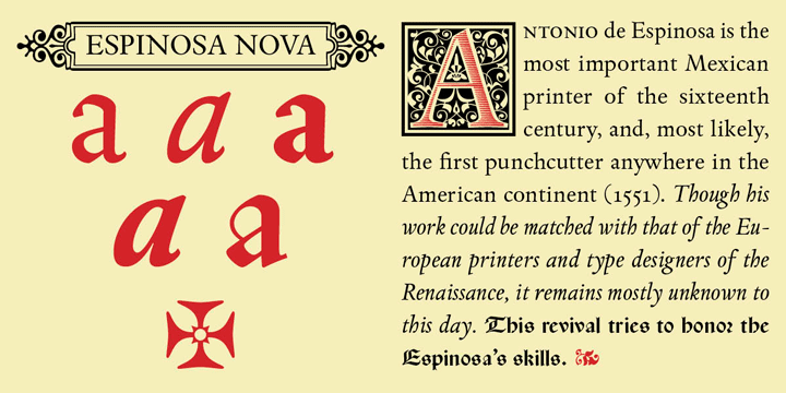 Espinosa Nova CapitularIII Reg Font preview