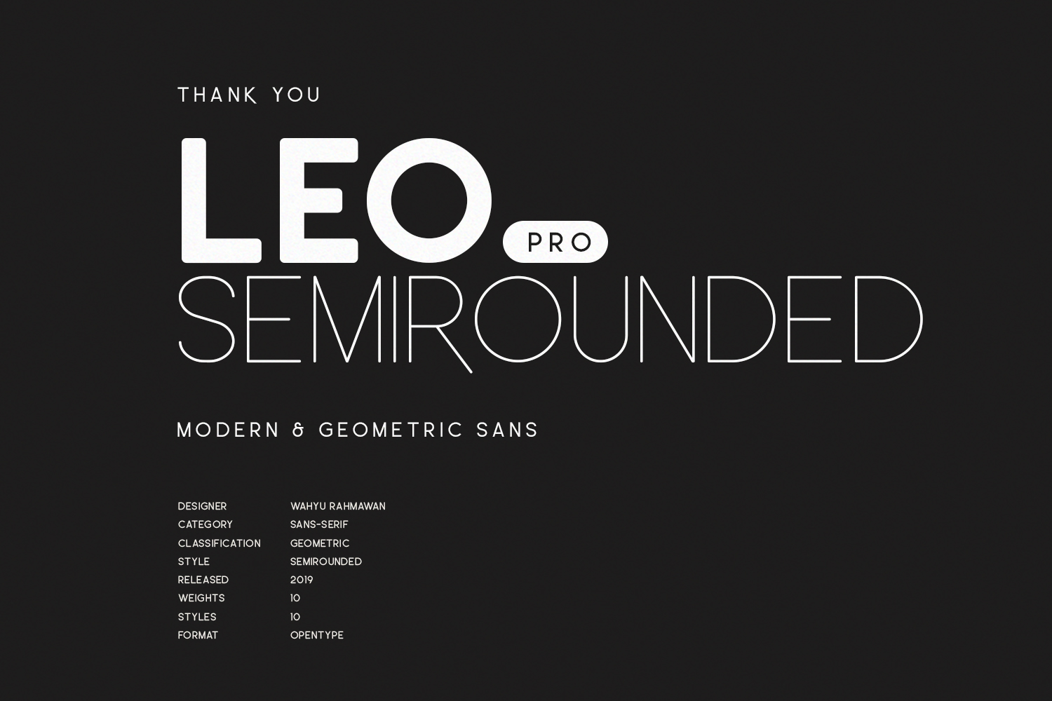 Leo SemiRounded Pro Extra bold Font preview