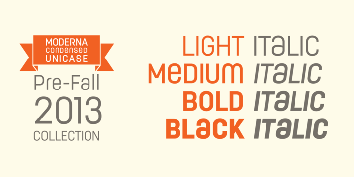 Moderna Condensed Bold Condensed Italic Font preview