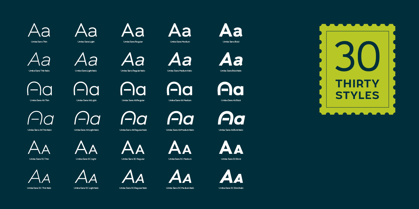 Umba Sans Alt Regular Font preview